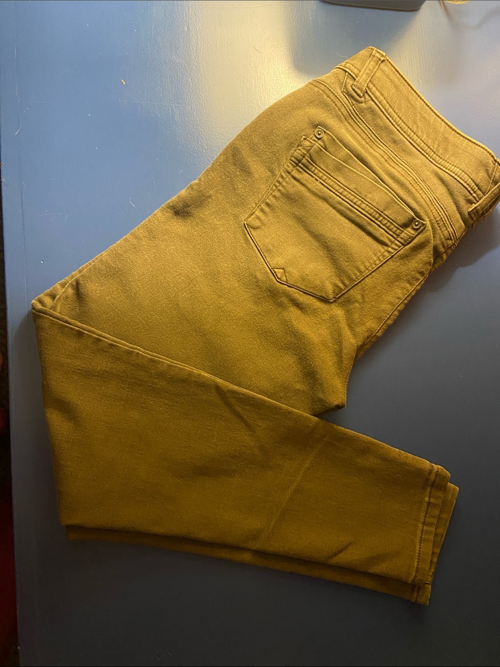 Democracy Women's Cropped Mustard Yellow Ankle Jeans